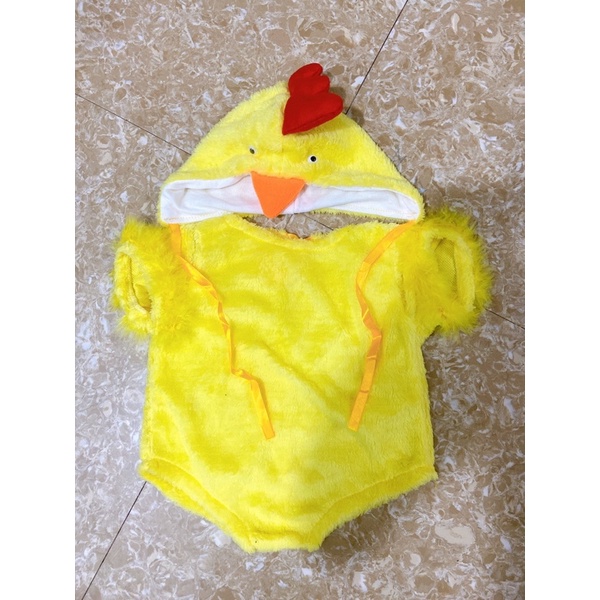 Bộ quần áo lông hình gà con đáng yêu cho bé chụp ảnh 3-9 tháng