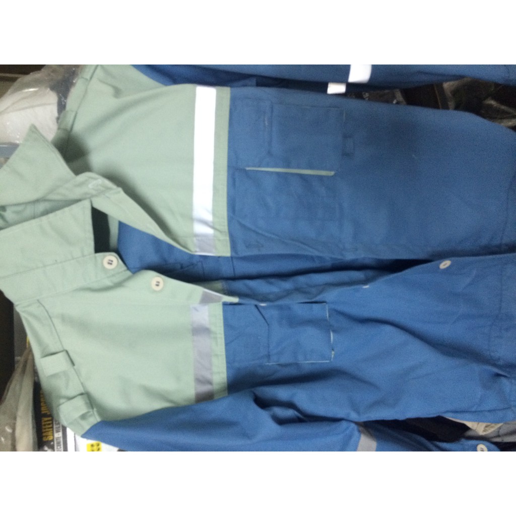 Quần áo bảo hộ vải Pangrim Hàn Quốc phối màu túi hộp có phản quang ( quần áo kỹ thuật)