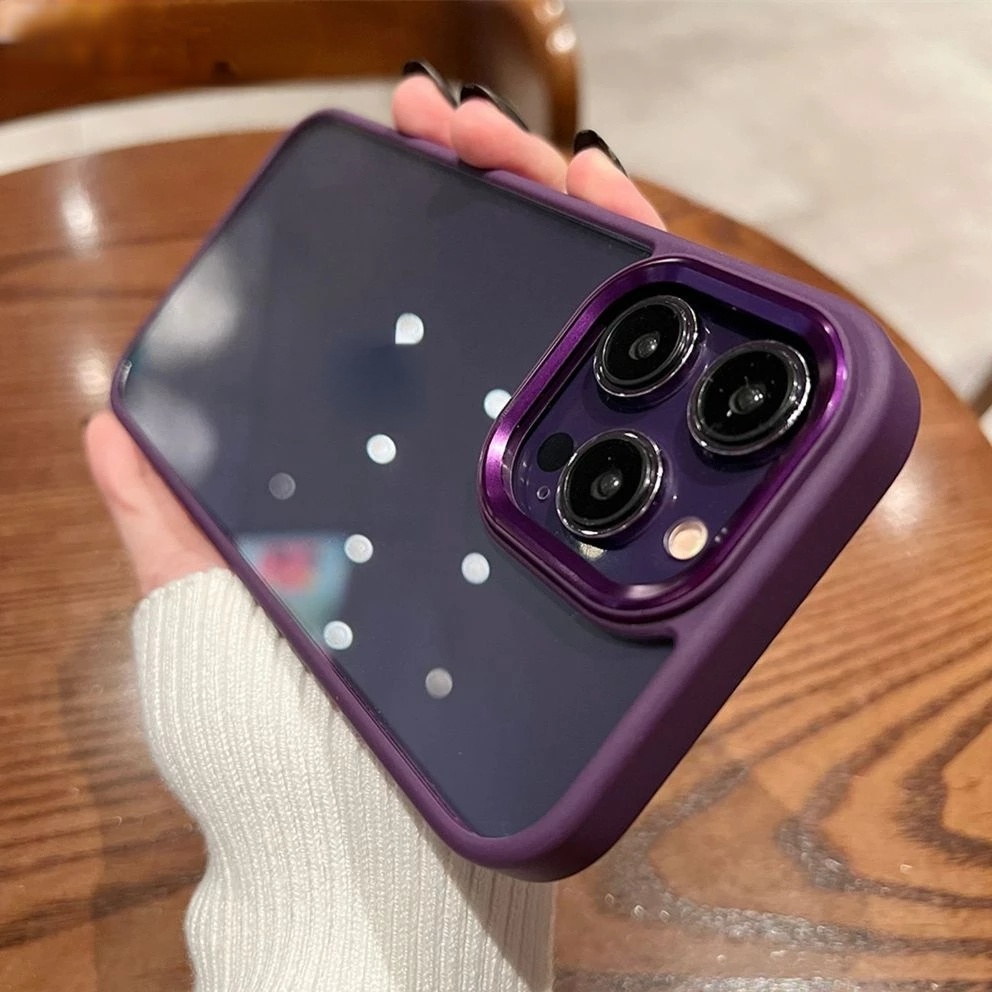 Ốp Điện Thoại Armor Trong Suốt Có Nút Kim Loại Chống Rơi Vỡ / Sốc Cho iPhone 14 Pro MAX 13 Pro MAX 12 11 Pro