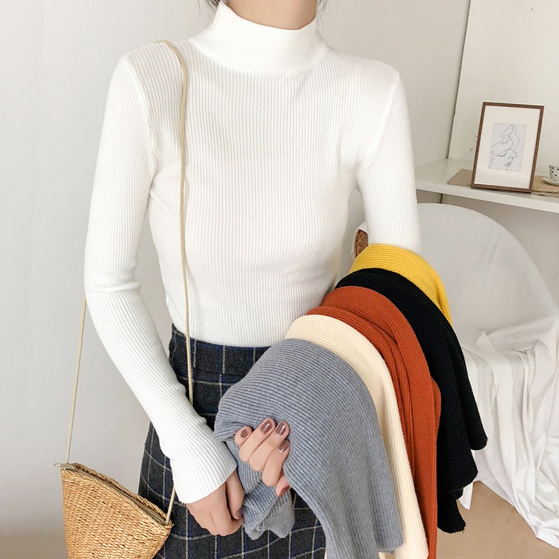 Áo len nữ dài tay trơn basic al24