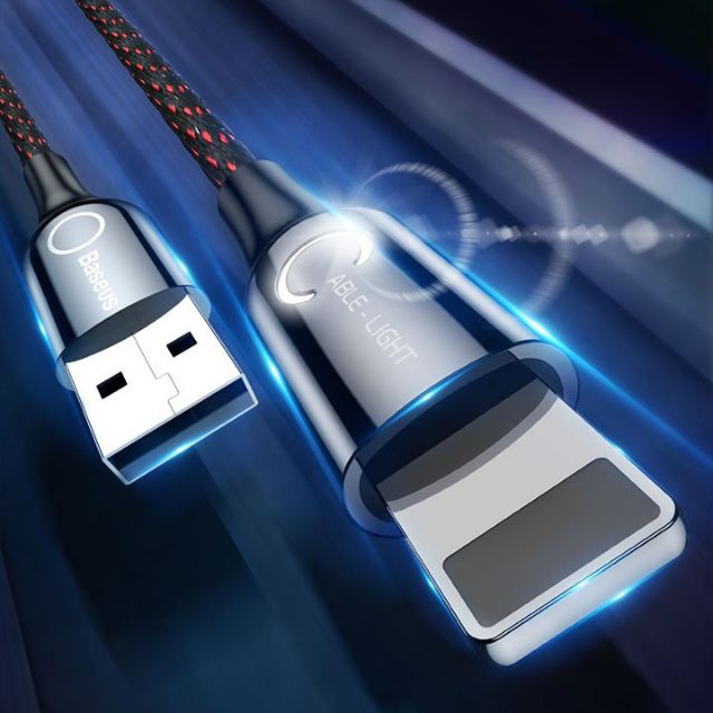 Dây Sạc Tự Ngắt Có Đèn Led Baseus C-Shape Chính Hãng Cho Iphone Ipad