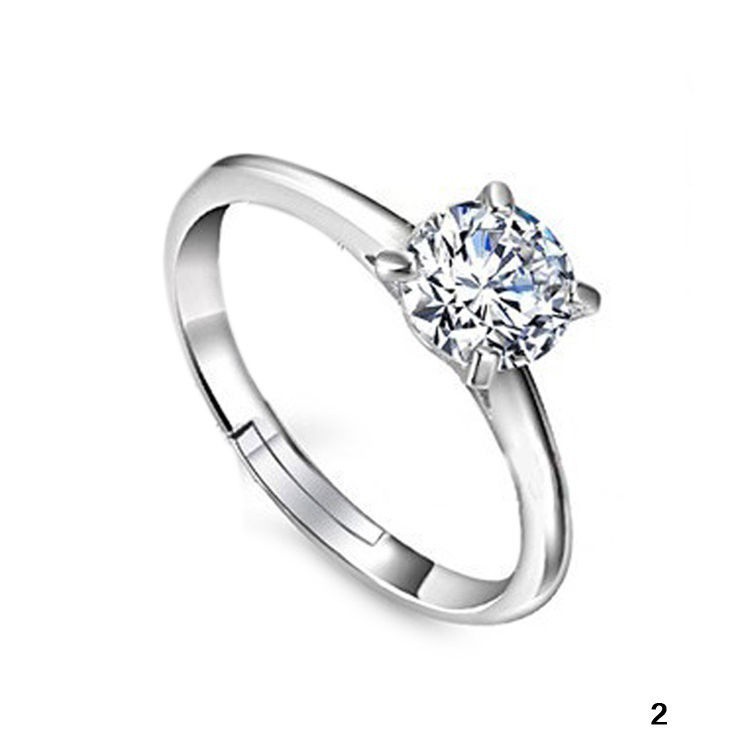 1 nhẫn đôi đính đá pha lê 4 chấu