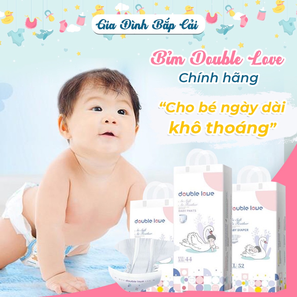 Tã quần Double Love nội địa Trung mỏng, thấm hút nhanh, chống tràn full size M54/L50/XL46/XXL44.