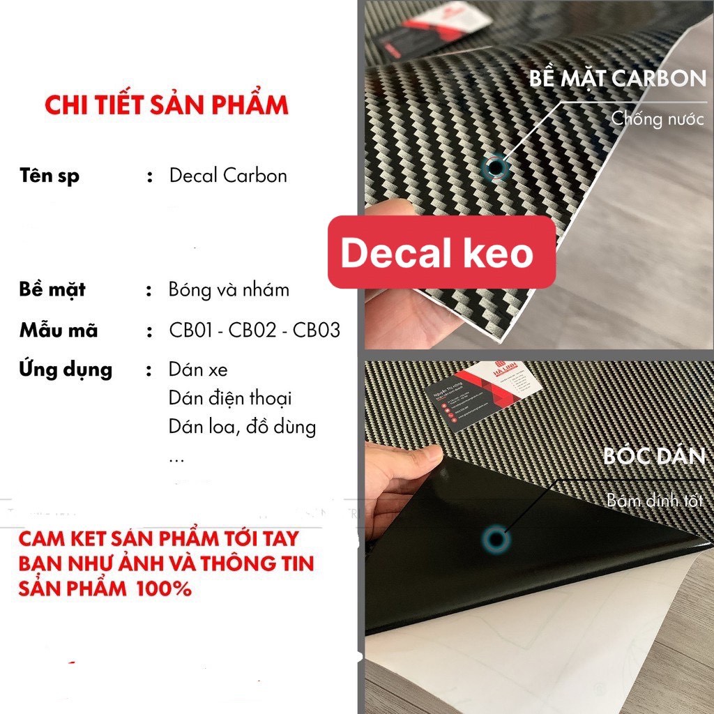 Decal carbon dán xe , Đề can cacbon vân bóng nhám sẵn keo