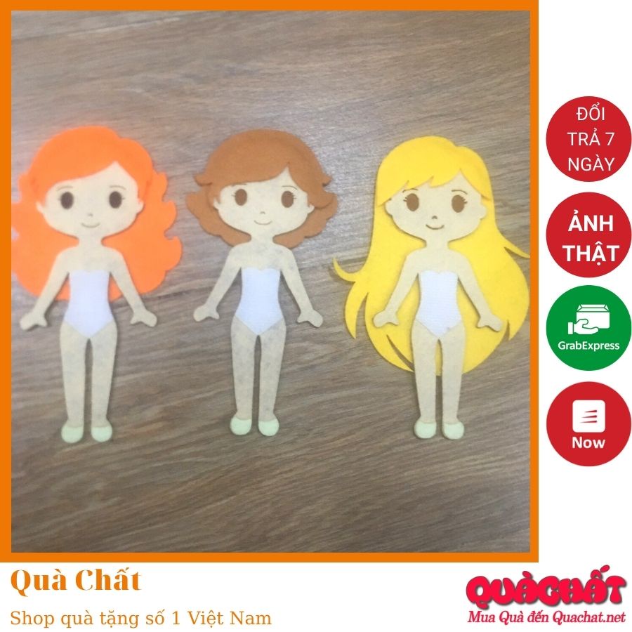 Đồ chơi búp bê vải cho bộ Sổ tay thiết kế, Thiế kế thời trang 4 mùa, Sách vải một ngày bé gái, Sách vải nghề nghiệp