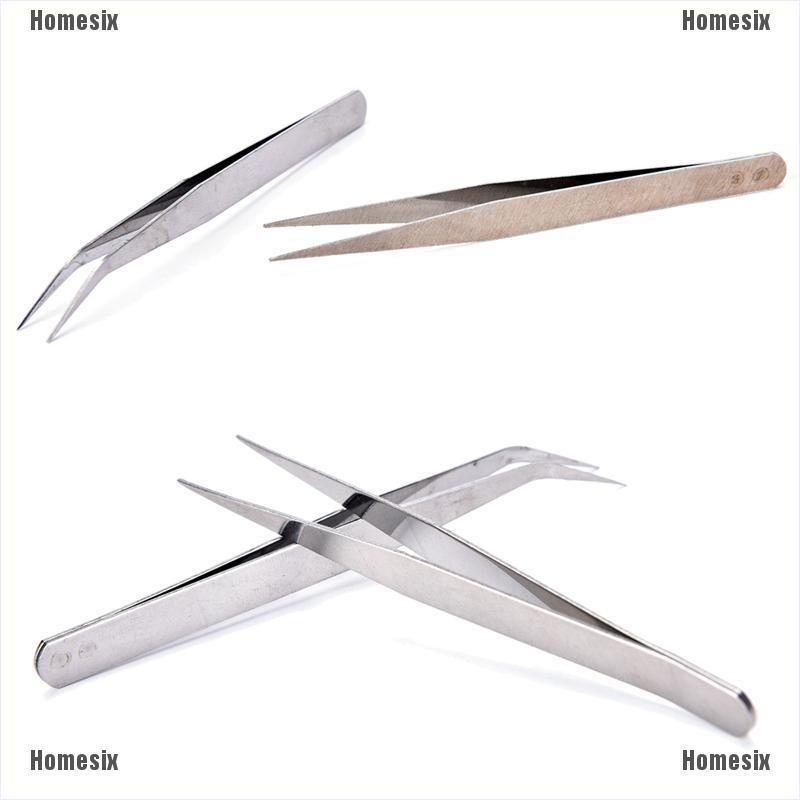 [Hàng mới về] Set 2 nhíp đầu thẳng và đầu gấp khúc bằng thép không gỉ dùng gắp phụ kiện trang điểm TYU