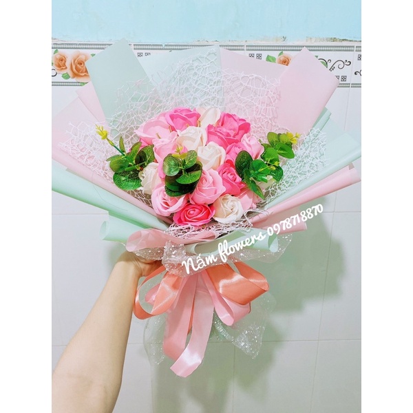 bó bông sáp 21 bông vĩnh cửu yêu thương