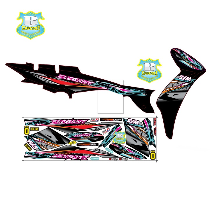 ( Quí khách vui lòng mang ra tiệm cho thợ dán ) Tem elegant 50 2016 chế đỏ đen