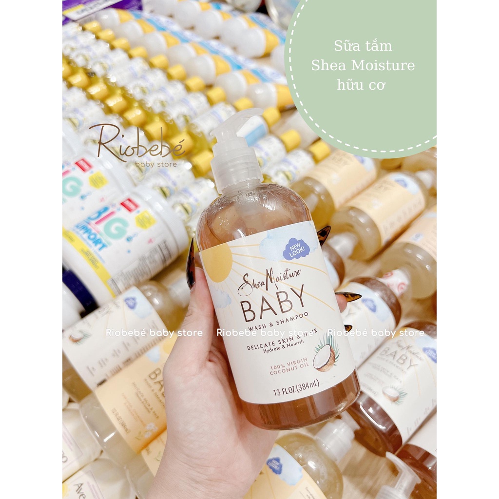 Sữa tắm gội hữu cơ cao cấp Shea Moiture Baby 384ml siêu thơm và dịu nhẹ cho làn da của bé