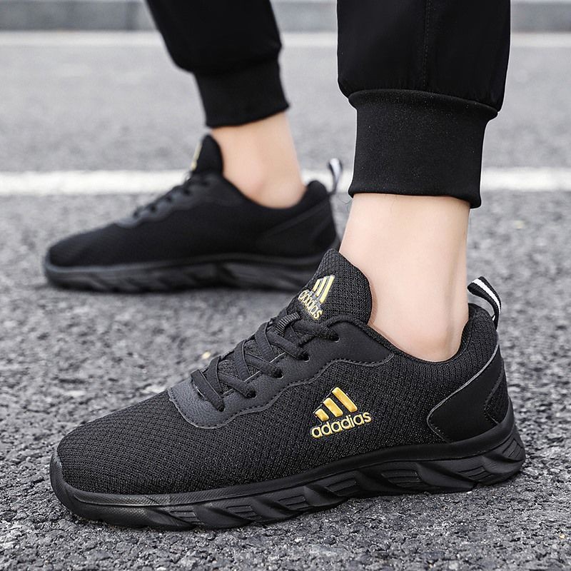 Brand men's shoes, Adi sports shoes, men's summer online running, all-black travel shoes, shoes, cloth shoes, all-black