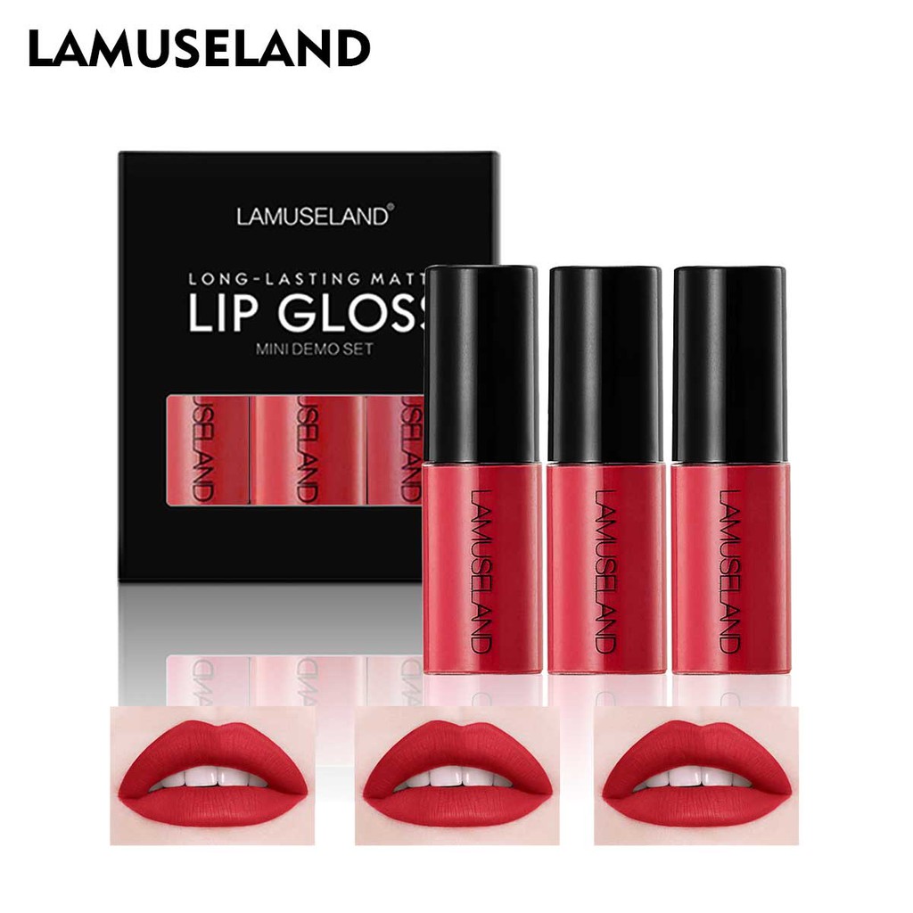 Waterproof Liquid Lipstick Lip Gloss 3Pcs/Set