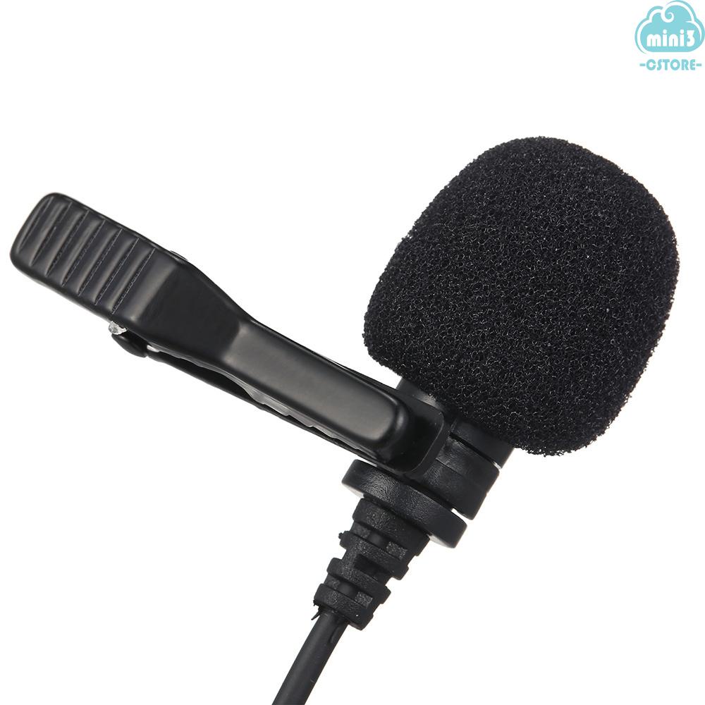 (V06) 3.5mm Recording Microphone Lapel Clip-on Mic for IOS Android/Windows Cellphones Clip Podcast Noiseless Microphone for Bloggers with 3.0m Wire 3.5mm Audio Adapter 4pin to 3 pin