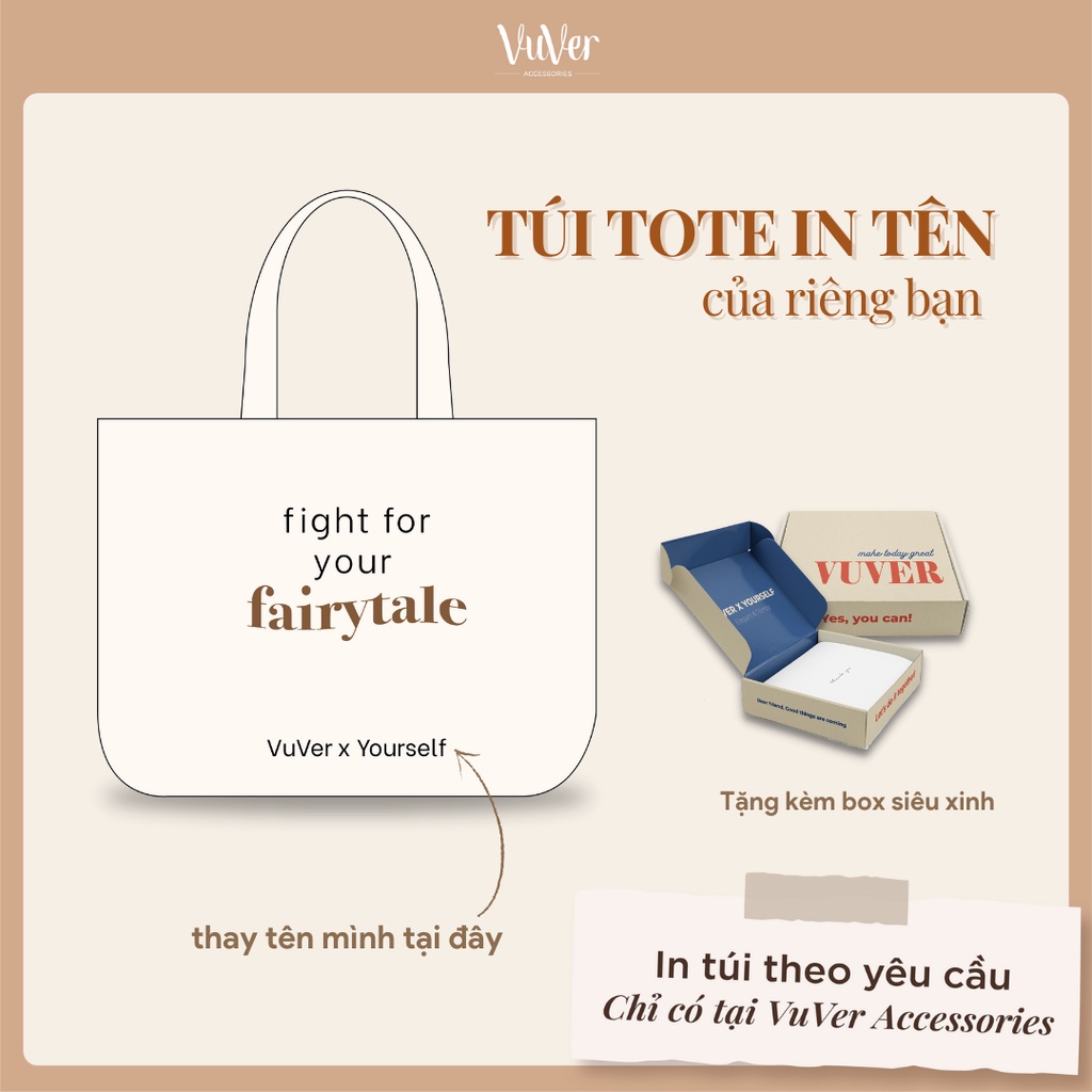 [Túi Tote in tên bạn - chỉ có tại VuVer] Túi tote fight for you - VuVer Accessories - TOTE05