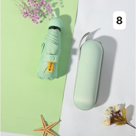 Dù (Ô) mini gấp gọn 8 thanh kèm bao đựng tiện lợi