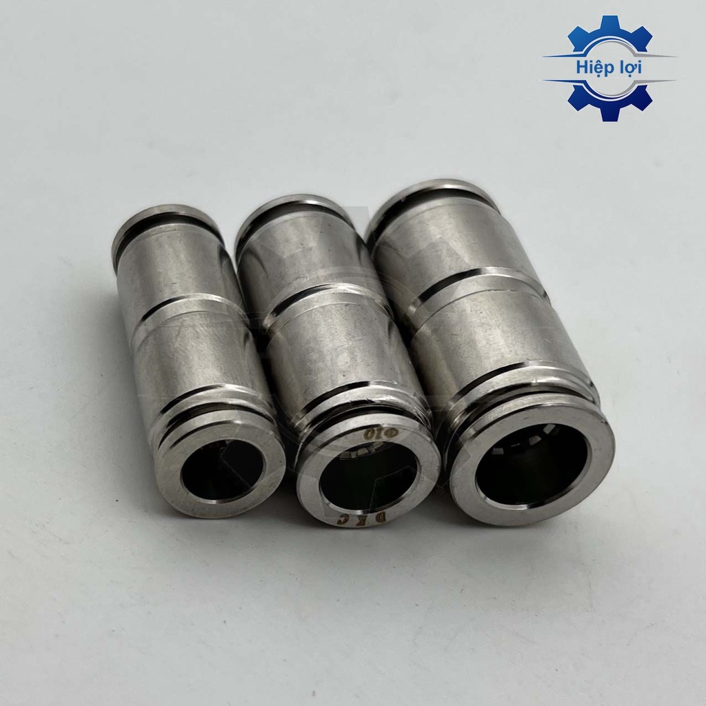 Nối 2 đầu ống khí nén inox IPU - nối nhanh, nối thẳng dây hơi khí hơi - cút nối khí nén