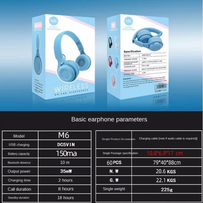 Wireless Bluetooth Headset Over Ear Folding Soft Earmuffs for PC Phone Black