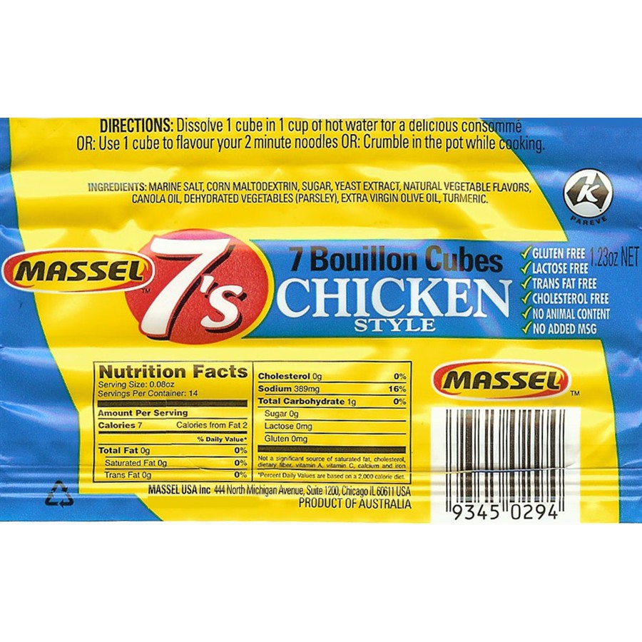 Viên Nêm Chay Vegan Gia Vị Thịt Gà Massel - Chicken Stock Cubes