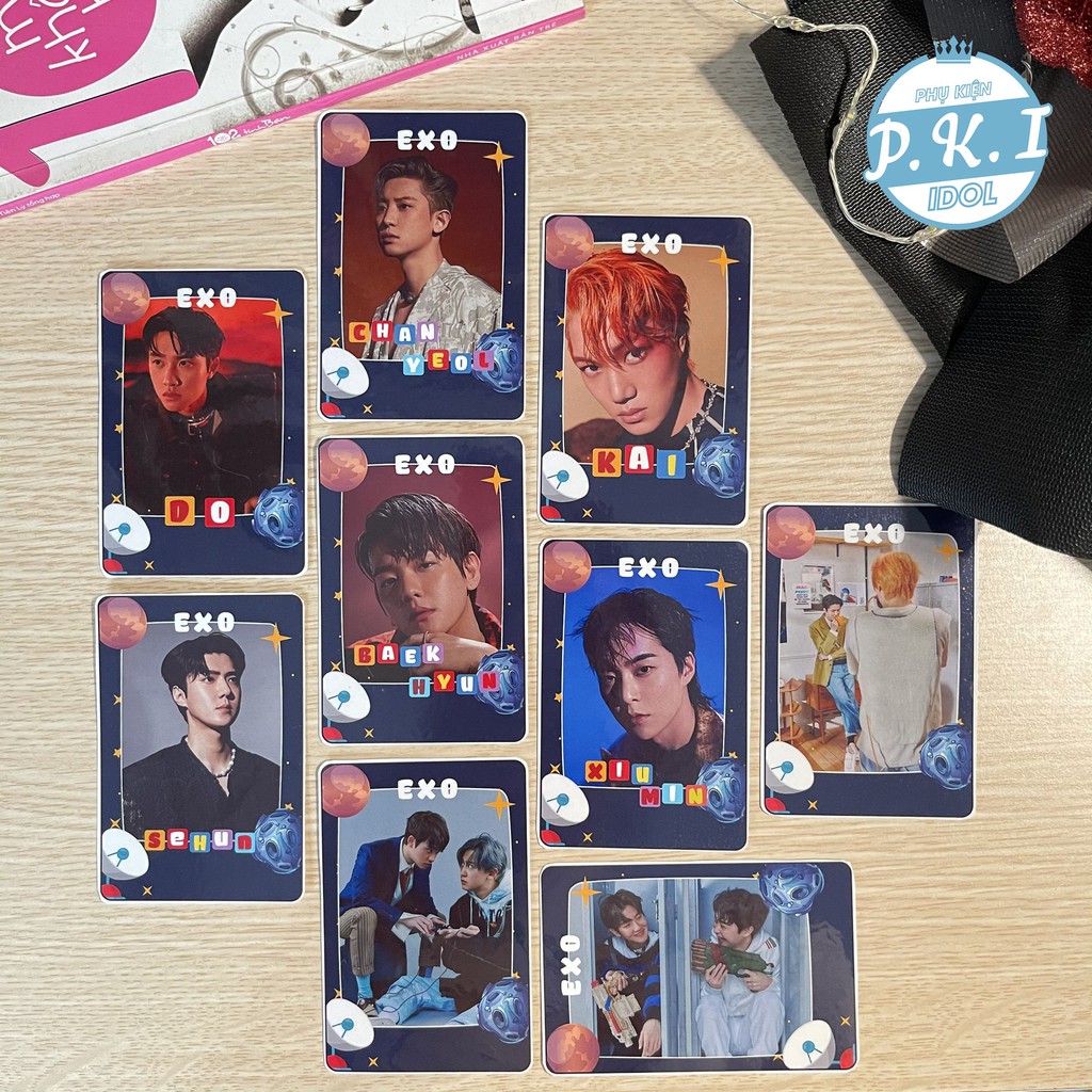 Bộ Card Cứng In Hình Nhóm Nhạc EXO – Các Thành Viên Bo Góc