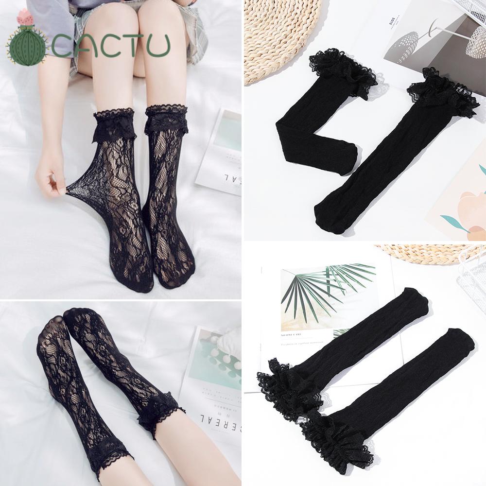 Vớ Ren Xuyên Thấu Co Giãn Phong Cách Lolita Thời Trang Cho Nữ