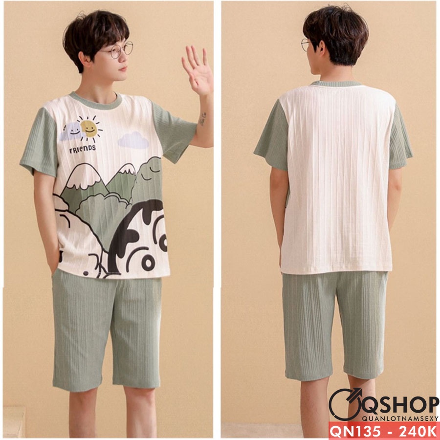 Bộ đồ ngủ nam thun cotton QSHOP QN134 - QN135 - QN136