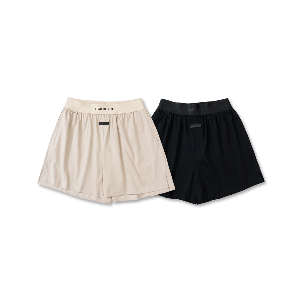 FEAR OF GOD Lounge Short 7th ESSENTIALS FOG 2022SS Homewear Black and White Sports Shorts Casual Loose