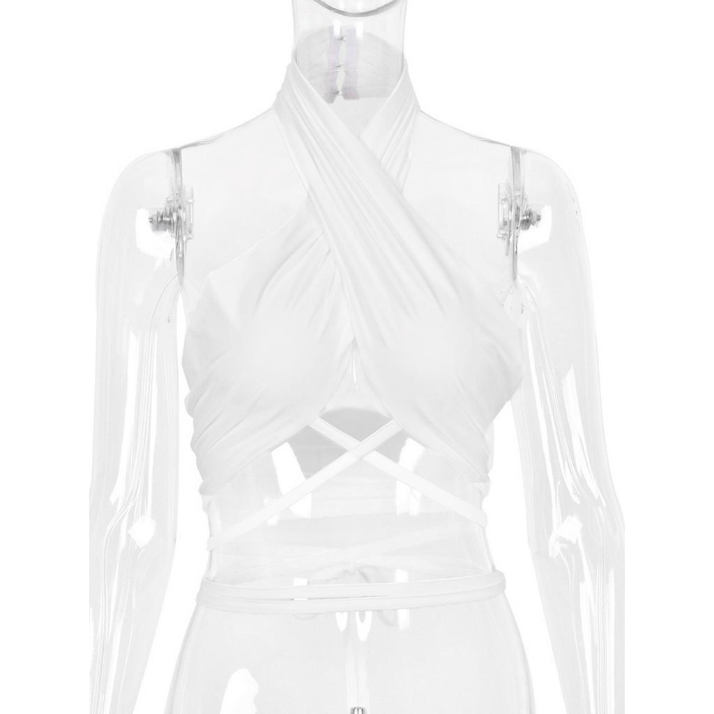 Áo Lửng Hai Dây Màu Trơn Gợi Cảm Cho Nữ