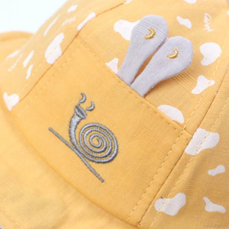 Mũ Tai Bèo Thêu Hình Ốc Sên Cho Bé