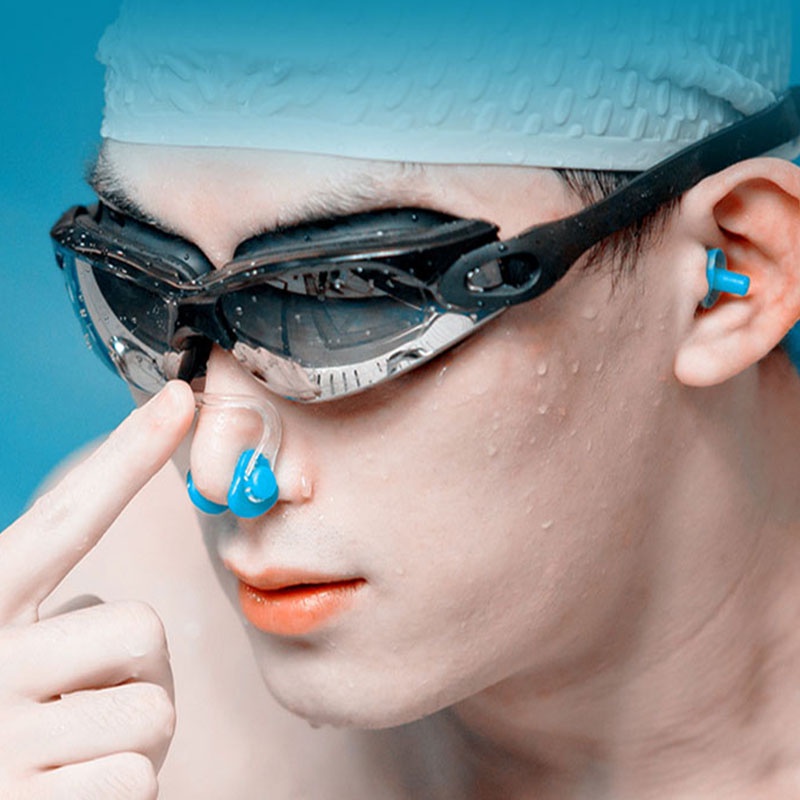 3 cái unisex mũi kẹp nút tai không thấm nước bơi mũi kẹp nút tai silicone mềm bộ phụ kiện bơi lướt sóng