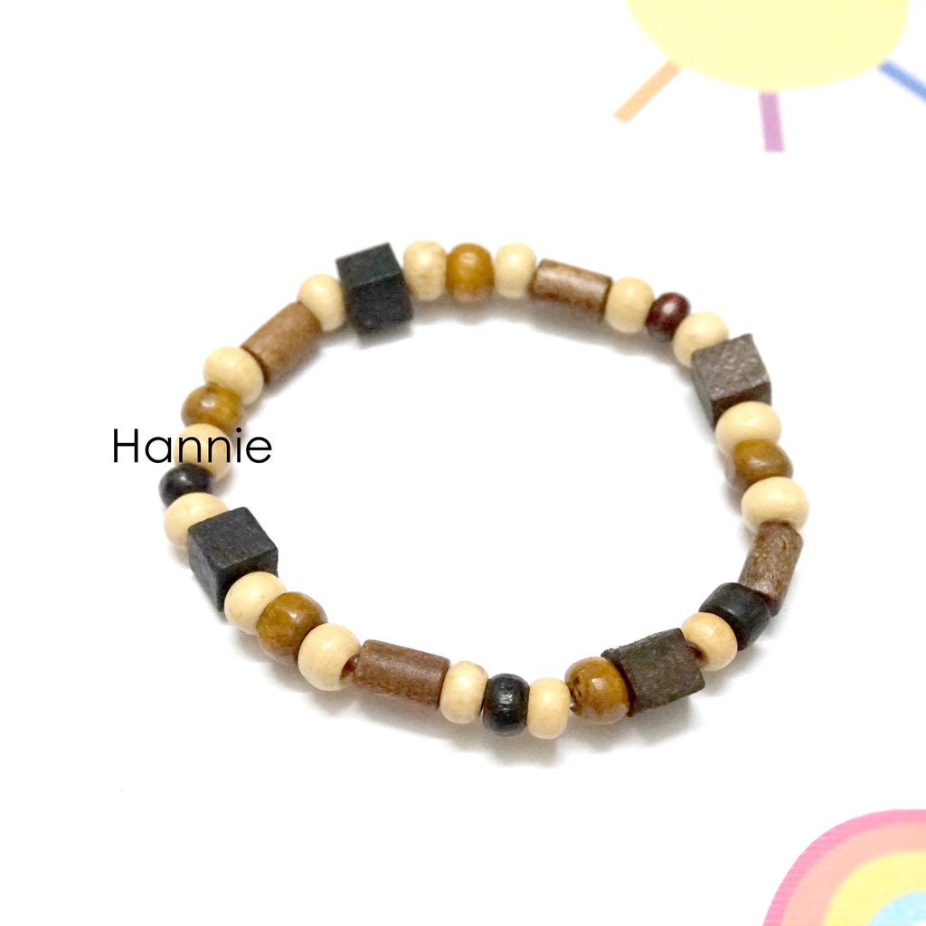 (Hồng/Nâu/Xanh/Vàng/Đỏ) Vòng tay hạt gỗ nhiều màu - Dây đeo tay nam nữ handmade đơn giản