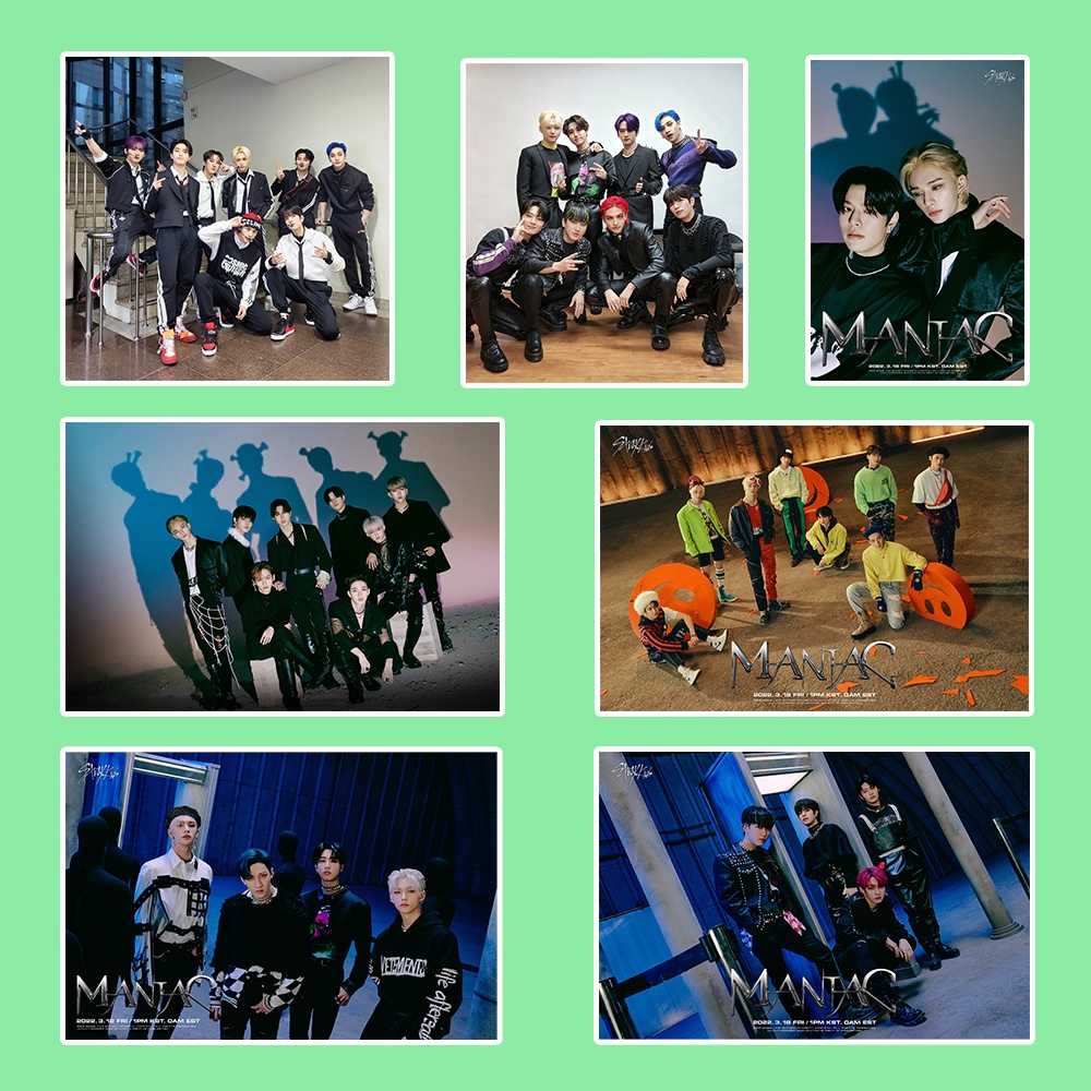 Set 100 Miếng Dán Trang Trí In Hình Nhóm Nhạc Stray Kids Dễ Thương