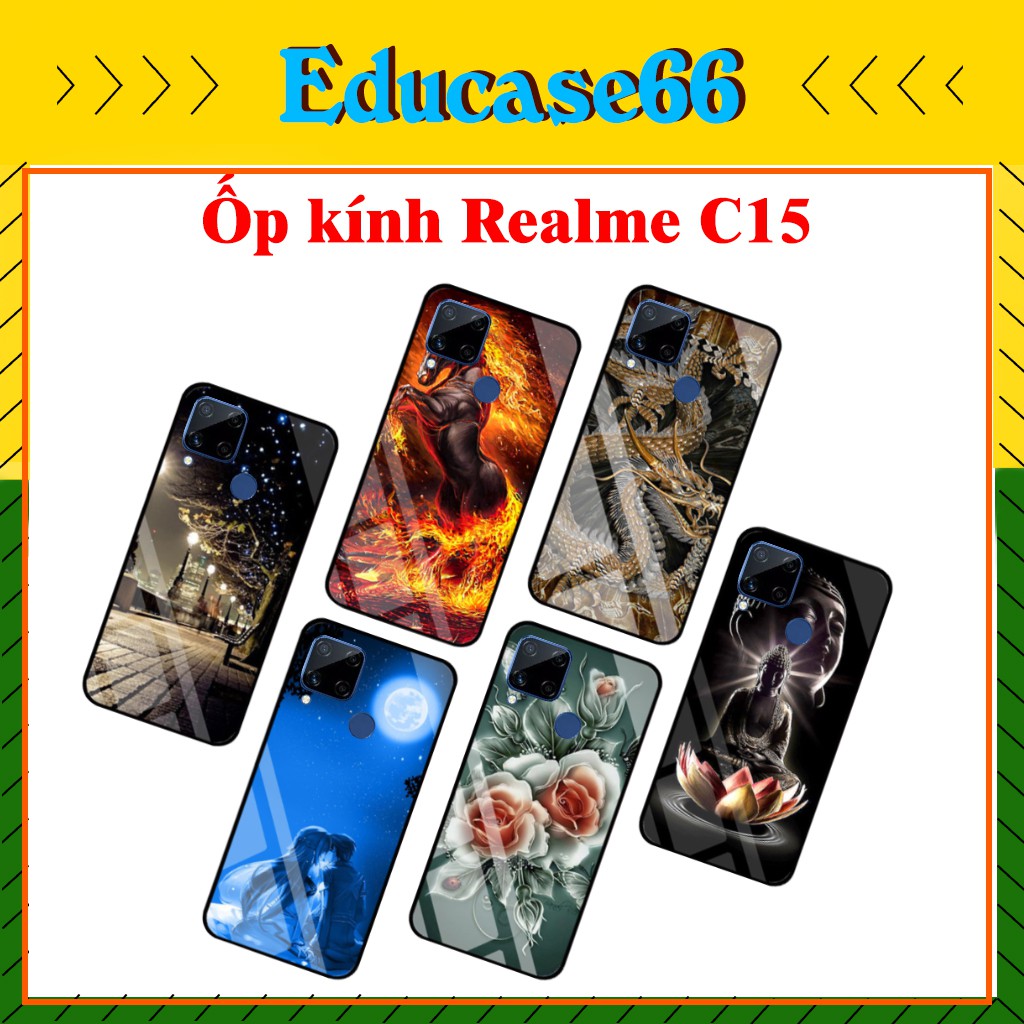 Ốp lưng kính 3D REALME C15 Hình ảnh sắc nét , sang trọng, không mờ ,không phai theo thời gian, kèm video thực educase66