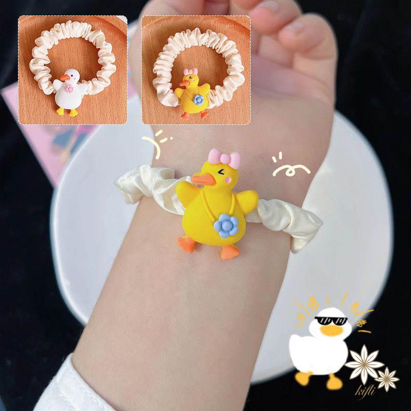 Dây Thun Cột Tóc Họa Tiết Vịt Vàng Dễ Thương Dành Cho Nữ