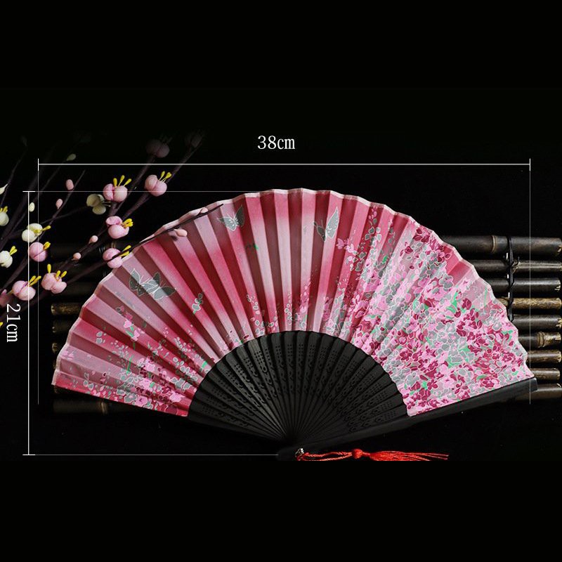 (nhiều mẫu) Quạt xếp cổ trang dây tuyến nan trúc cầm tay gập gọn cosplay cổ đại Trung Quốc | BigBuy360 - bigbuy360.vn