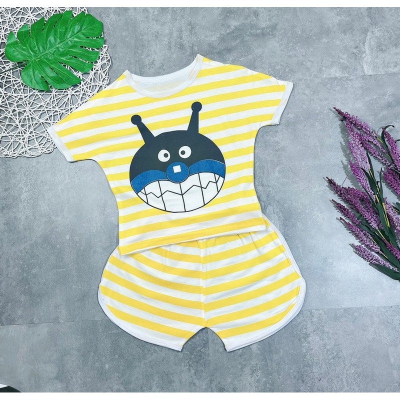 Bộ kẻ mặt thú nghộ nghĩnh, chất liệu COTTON 4c