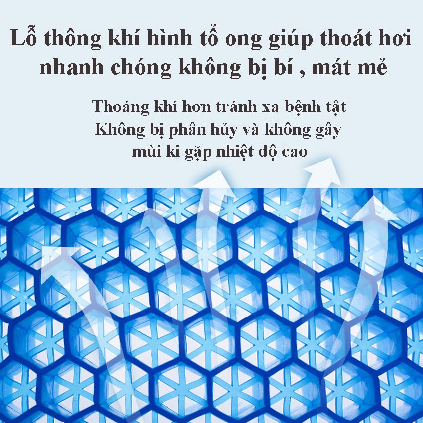 Đệm Lót Ghế Thoáng Khí Nệm Ngồi Ô Tô Dạng Gel Điều Hoà Tuần Hoàn Máu Chống Thoái Hoá Cột Sống KHO GIA DỤNG HOÀNG ANH