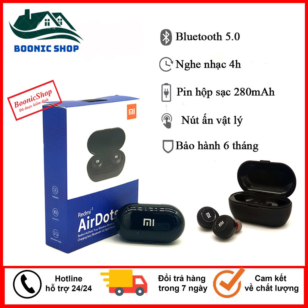 Tai Nghe Bluetooth Redmi 2 Airdots, Tai Nghe Không Dây Cho IPhone SamSung Oppo Loại Có Mic Nói, Có Xuyên Âm | BigBuy360 - bigbuy360.vn