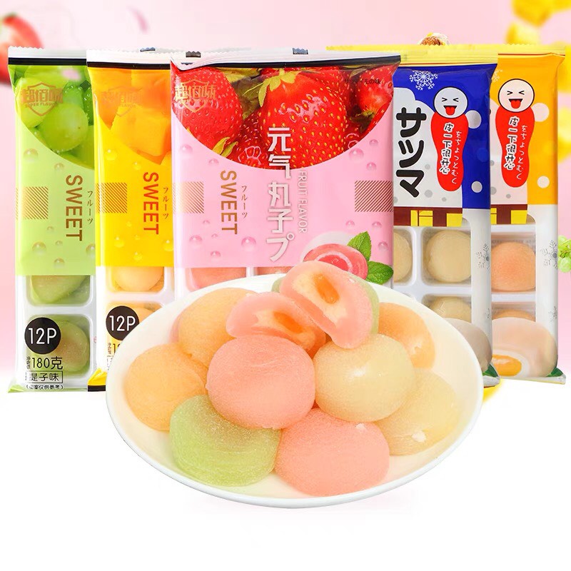 BÁNH MOCHI KEM LẠNH VỊ HOA QUẢ (12 bánh) - GÓI 180gr