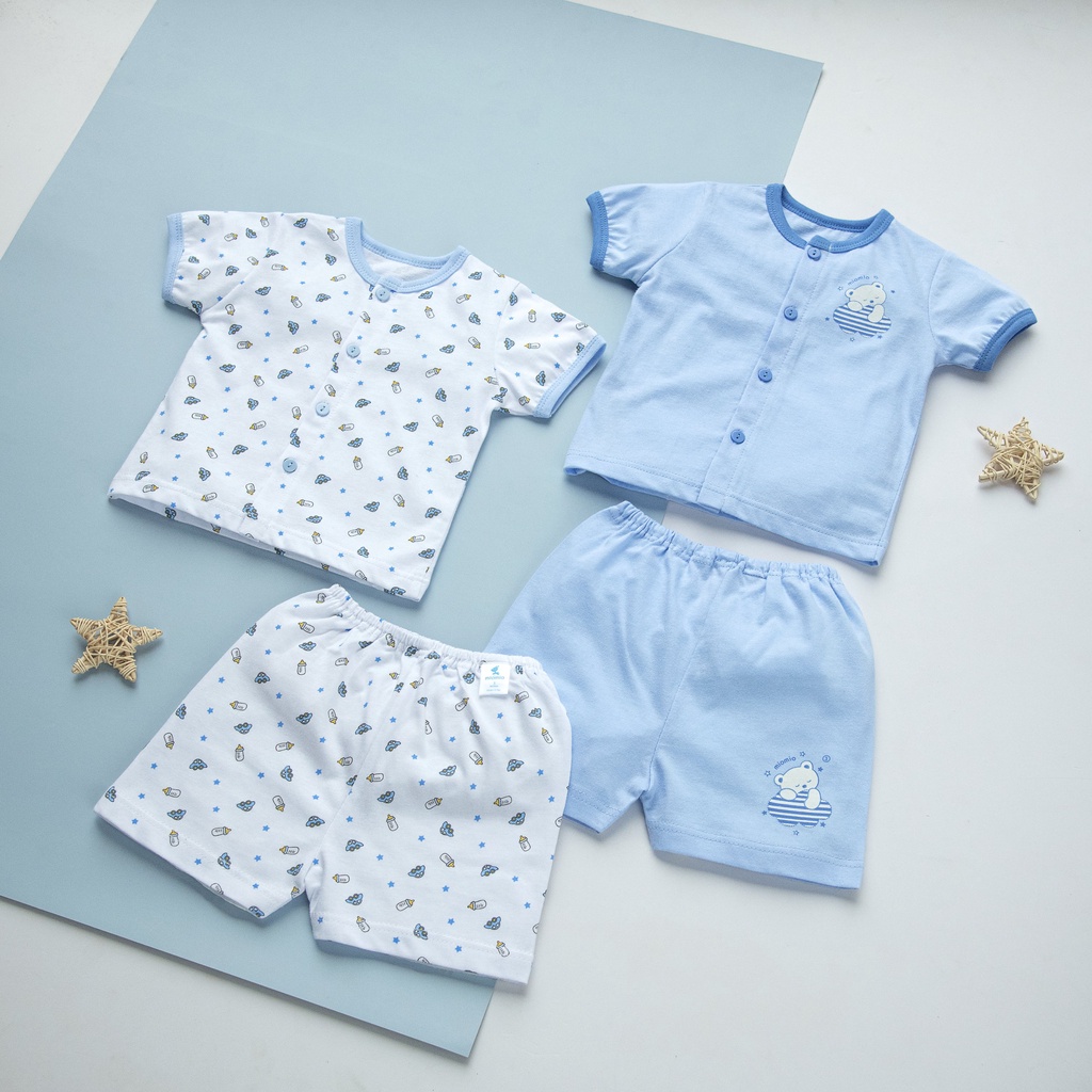 Combo 2 Bộ Quần Áo Cộc Sơ Sinh MIOMIO, In Hình Cho Bé Trai, Bé Gái (Từ 0 - 12 Tháng) | Vải Cotton | Thiết Kế Mùa Hè