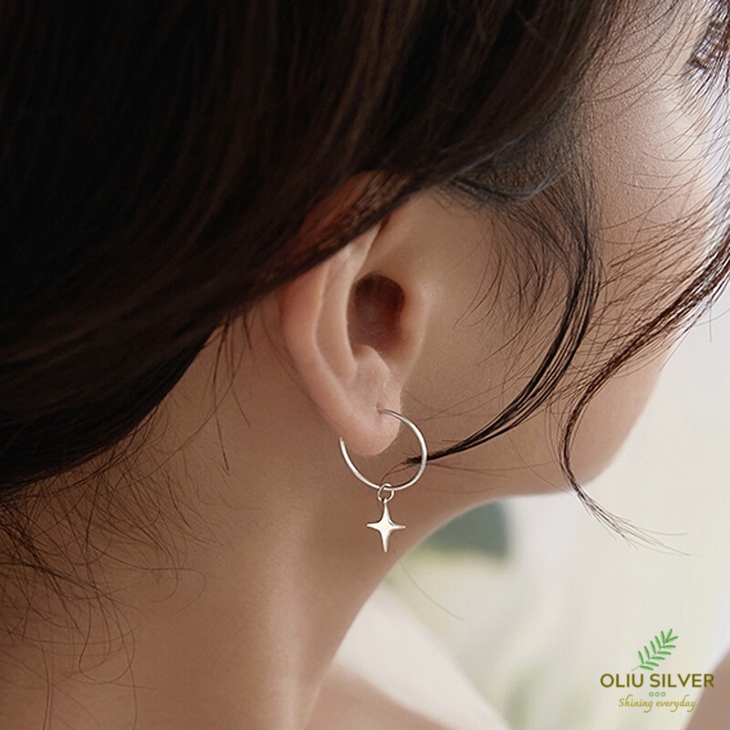 Bông Tai Bạc S925 Ngôi Sao Glossy Stars Bất Đối Xứng Trẻ Trung Cá Tính | Khuyên Tai Nữ Trang Sức Bạc Thời Trang9