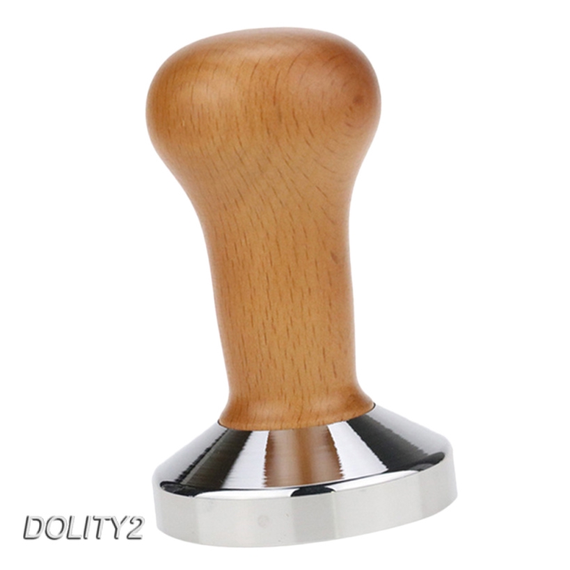 Espresso Coffee Bean Tamper Stainless Steel Base Wooden Handle Press Tool