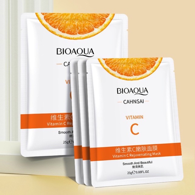 Mask giấy quả cam vitaminc Bioaqua - mặt nạ giấy nội địa Trung