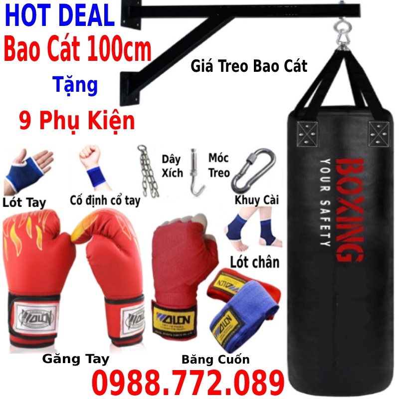 Bao cát tập võ - bao cát tập võ Aibeijian® tặng găng boxing rồng lửa + băng quấn tay + bóng phản xạ