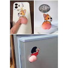 Set 2 Miếng Silicon Chống Va Đập Hình Mông Sticker Dán Chống Va Đập - Miếng Chặn Cửa Nhà/Ô Tô/Dán Lưng Điện Thoại Kute