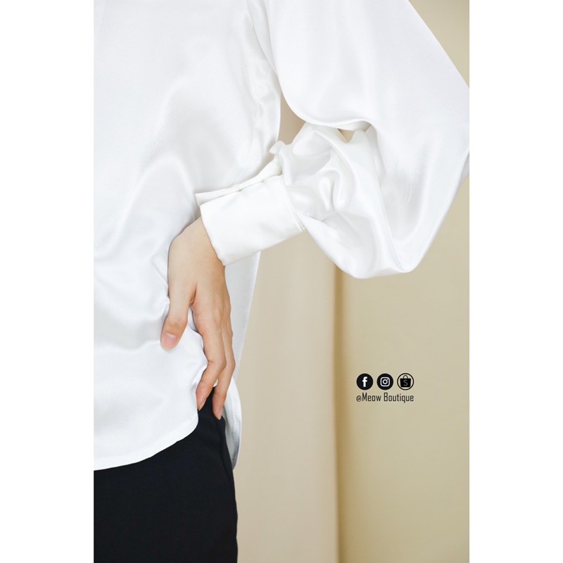 [Hình thật tự chụp] Sơ mi Danton tay dài chất Lụa cao cấp Meow Boutique