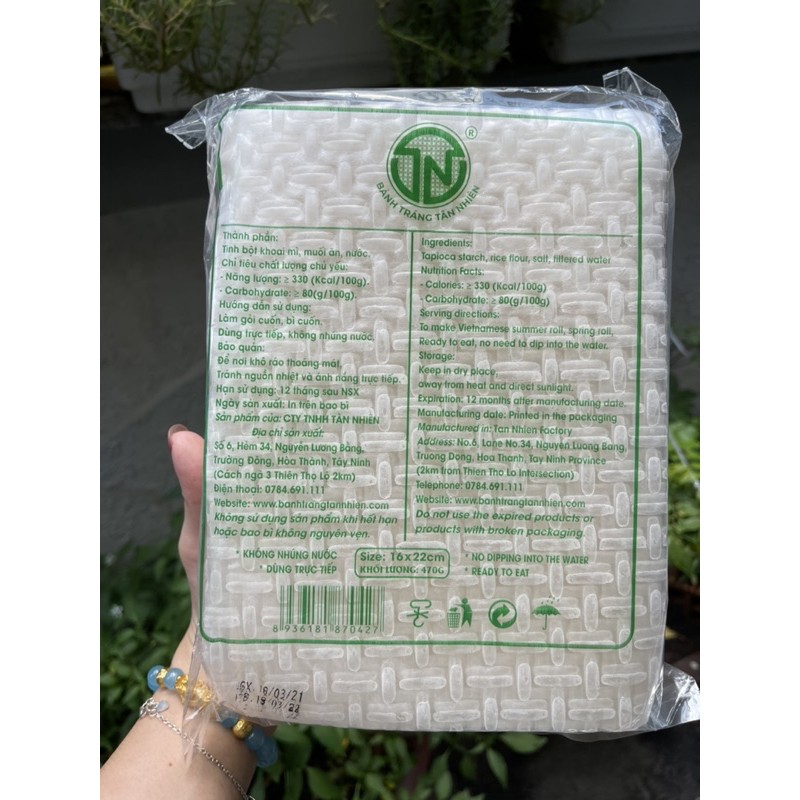 2 xấp bánh tráng mỏng TÂN NHIÊN cuốn rau sống đặc sản Tây Ninh