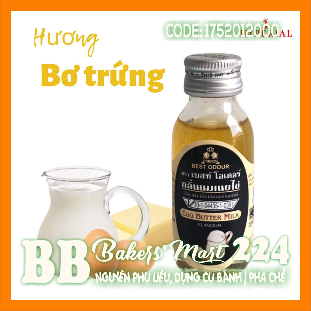 💥 HÀNG CHUẨN 💥 Hương mùi Bơ Trứng Sữa EGG BUTTER MILK Best Odour Thái Lan - Chai 30ml