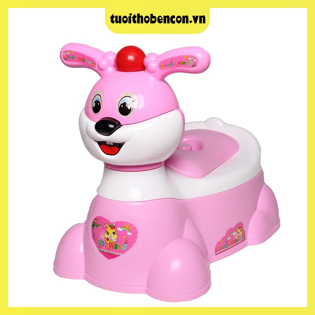 Bô vệ sinh cho bé hình thỏ có nhạc