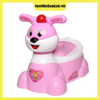 Bô vệ sinh cho bé hình thỏ có nhạc