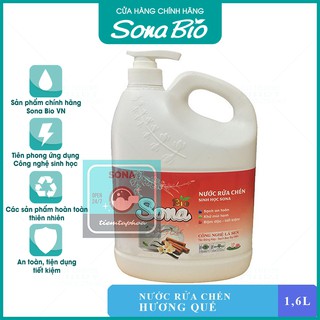 Nước rửa chén hương quế Sona 1,6kg nước rửa chén sinh học mùi hương dịu nhẹ, an toàn cho da - SONA MART