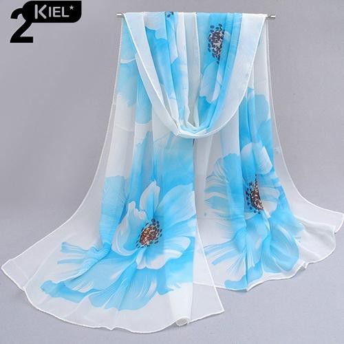 Khăn Choàng Chiffon Dài In Hoa Thời Trang Nữ Tính